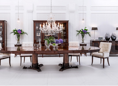 Classic high-gloss antique-style baroque table with 4 chairs chair set ensemble